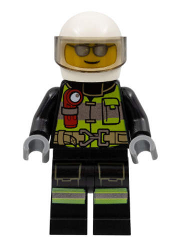 LEGO® Minifigurák cty0972 - Fire - Reflective Stripes, Black Suit, White Helmet, Silver Sunglasses
