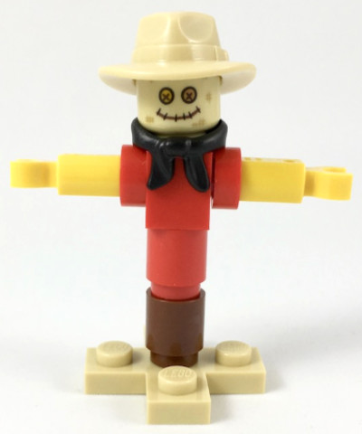 LEGO® Minifigurák cty0986 - Scarecrow - Tan Fedora, Black Bandana, Red Shirt