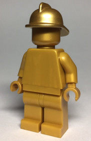 Statue - Pearl Gold with Metallic Gold Fire Helmet