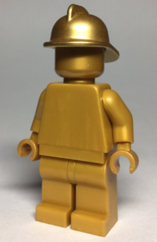 LEGO® Minifigurák cty0989 - Statue - Pearl Gold with Metallic Gold Fire Helmet