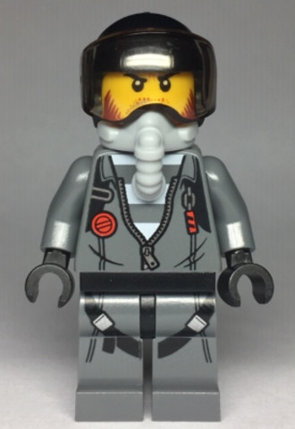 LEGO® Minifigurák cty0993 - Sky Police - Jail Prisoner Jacket over Prison Stripes, Black Helmet, Oxygen Mask