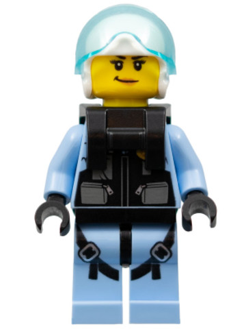 LEGO® Minifigurák cty1000 - Sky Police - Jet Pilot, Female with Neck Bracket (for Parachute)