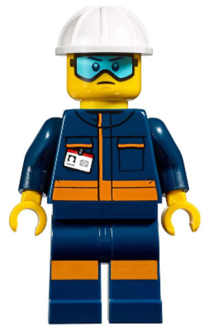 LEGO® Minifigurák cty1010 - Ground Crew Technician - Male, Jumpsuit and Construction Helmet