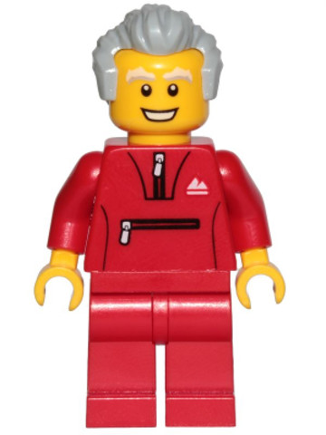 LEGO® Minifigurák cty1025 - Grandfather - Red Tracksuit, Light Bluish Gray Hair