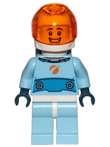 LEGO® Minifigurák cty1028 - Astronaut - Male, Bright Light Blue Spacesuit with Blue Belt, Trans Orange Large Visor, Open Mouth S
