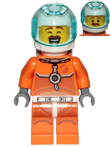 LEGO® Minifigurák cty1034 - Astronaut - Male, Orange Spacesuit with Dark Bluish Gray Lines, Trans Light Blue Large Visor, Large 