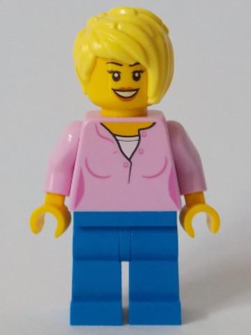 LEGO® Minifigurák cty1047 - Toy Store Owner - Bright Pink Female Top, Blue Legs