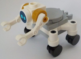 City Space Robot, Round Tiles as Wheels, Medium Azure Eyes