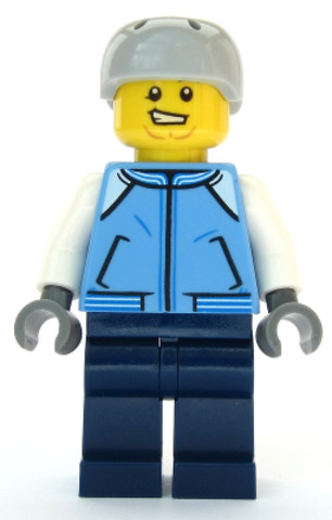 LEGO® Minifigurák cty1087 - Snowboarder - Male, Medium Blue Jacket, Light Bluish Gray Sports Helmet