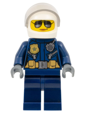 LEGO® Minifigurák cty1121 - Police - City Motorcyclist Female, Silver Sunglasses, Trans-Clear Visor