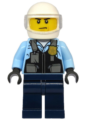 LEGO® Minifigurák cty1143 - Motoros rendőr fehér bukósisakkal, világos kék ingben