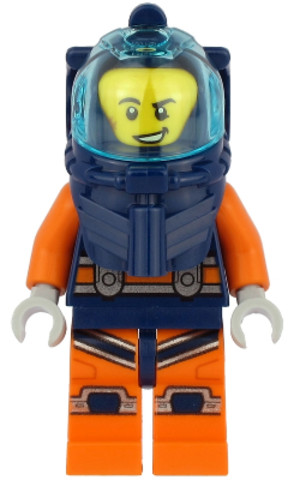 LEGO® Minifigurák cty1164 - Deep Sea Diver - Male, Dark Blue Helmet, Lopsided Grin
