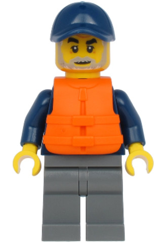LEGO® Minifigurák cty1177 - Deep Sea Explorers Boat Captain - Dark Blue Turtleneck Sweater and Cap, Dark Bluish Gray Legs, Life 