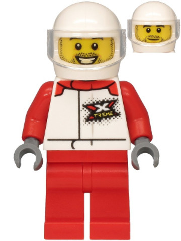 LEGO® Minifigurák cty1197 - Helicopter Pilot - White Jacket with 'XTREME' Logo, Red Legs, White Helmet
