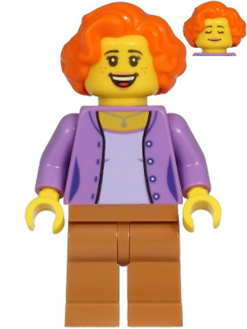LEGO® Minifigurák cty1216 - Ann McCloud - Mom, Medium Lavender Jacket, Medium Nougat Legs, Orange Hair