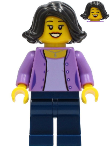 LEGO® Minifigurák cty1234 - Mom - Medium Lavender Jacket, Dark Blue Legs, Black Hair