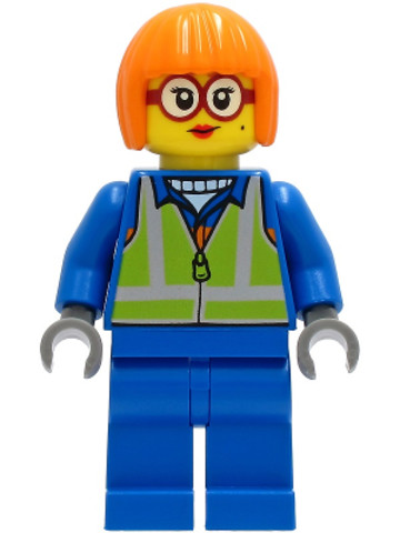 LEGO® Minifigurák cty1244 - Shirley Keeper - Blue Jacket, Safety Vest