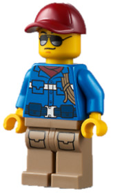 Wildlife Rescue Ranger - Male, Blue Shirt with 'RESCUE' Pattern on Back, Dark Red Cap, Dark Tan Legs