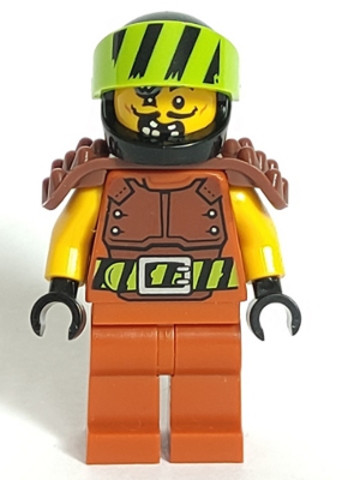 LEGO® Minifigurák cty1318 - Wallop - Stuntz Driver, Reddish Brown Spiked Shoulder Pads
