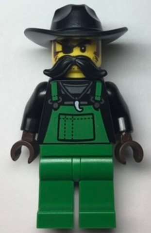 LEGO® Minifigurák cty1367 - Police - Crook Snake Rattler, Green Overalls