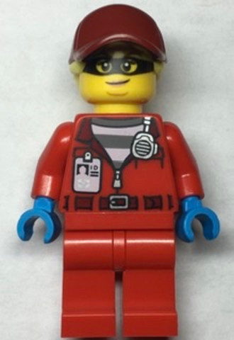 LEGO® Minifigurák cty1378 - Police - Crook Big Betty, Red Jacket with Prison Shirt and I.D. Tag