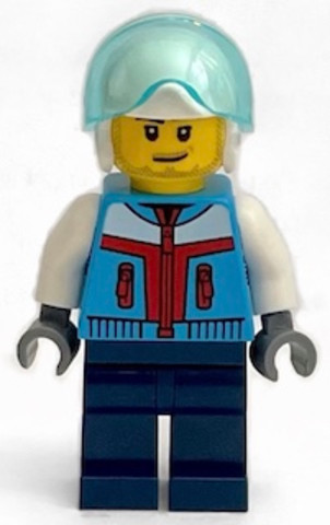 LEGO® Minifigurák cty1397 - Stunt Plane Pilot - Dark Azure Jacket, Dark Blue Legs, White Helmet