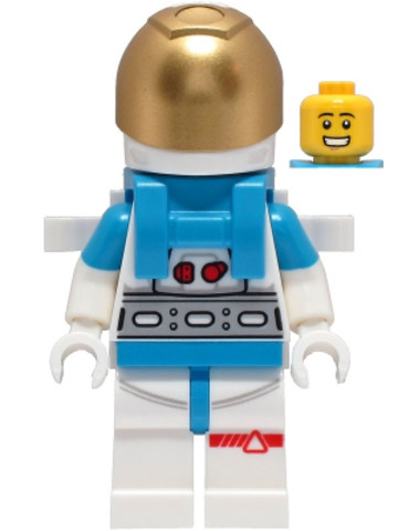 LEGO® Minifigurák cty1424 - Lunar Research Astronaut - Male, White and Dark Azure Suit, White Helmet, Metallic Gold Visor, Backp