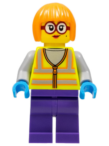 LEGO® Minifigurák cty1486 - Shirley Keeper - Neon Yellow Safety Vest