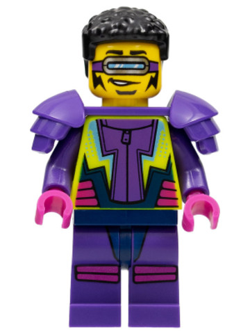 LEGO® Minifigurák cty1487 - Stuntz Driver, The Blade Stunt, Black Coiled Hair, Dark Purple Shoulder Armor and Legs
