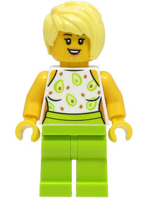Sandwich Shop Customer - Female, White Top, Lime Legs, Bright Light Yellow Hair