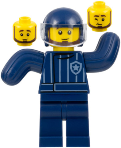 LEGO® Minifigurák cty1526 - Police Dog Trainer, Dark Blue Helmet, Bite Suit