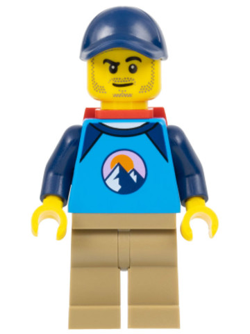 LEGO® Minifigurák cty1530 - Go-To Gary - Dirt Bike Rider, Dark Azure and Dark Blue Shirt, Dark Tan Legs, Dark Blue Cap, Red Back