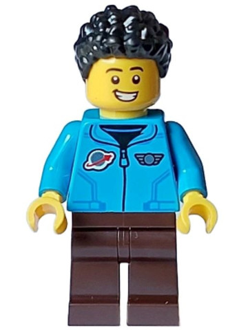 LEGO® Minifigurák cty1583 - Male - Dark Azure Jacket, Dark Brown Legs, Hearing Aid, Black Hair