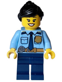 Police - City Officer Female, rendőrnő fekete összekötött hajjal