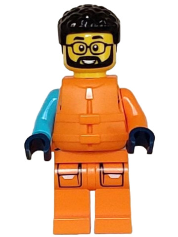 LEGO® Minifigurák cty1607 - Arctic Explorer - Male, Shoulder Bag, Glasses, Black Hair, Orange Life Jacket