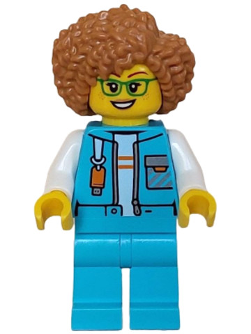 LEGO® Minifigurák cty1611 - Arctic Explorer Researcher - Female, Medium Azure Jacket with Flash Drive, Medium Azure Legs, Medium