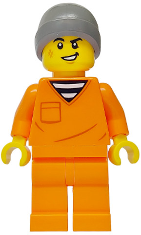 LEGO® Minifigurák cty1699 - Férfi rab minifigura sötét kékesszürke sapkában