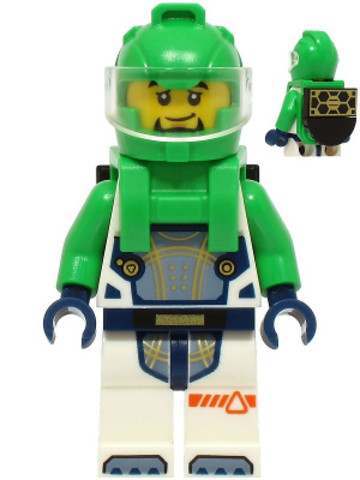 LEGO® Minifigurák cty1706 - Űrhajós férfi - zöld szkafanderben, napelemmel a hátán