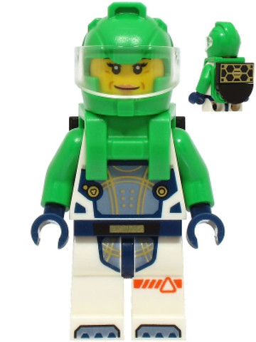 LEGO® Minifigurák cty1753 - Űrhajós lány - zöld szkafanderben, napelemmel a hátán