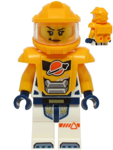 LEGO® Minifigurák cty1754 - Űrhajós lány - narancssárga szkafanderben, öntvénnyel a hátán