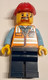LEGO® Minifigurák cty1756 - Építőmunkás - férfi biztonsági mellénnyel és piros biztonsági sisakkal
