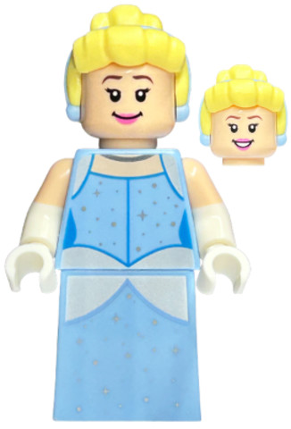 LEGO® Minifigurák dis132 - Hamupipőke - Fényes Világoskék ruha, Fehér kesztyű