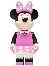 Minnie Mouse - Dark Pink Top, Dress and Bow with Paw Prints