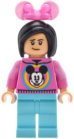 LEGO® Minifigurák dis209 - Main Street, U.S.A. Park Látogató - sötétrózsaszín pulóverben