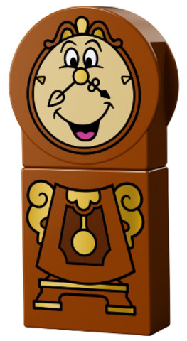 LEGO® Minifigurák dupclock01 - Duplo Figure, Disney Princess, Cogsworth with Gold Pendulum