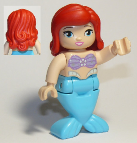 LEGO® Minifigurák dupmermaid02 - Duplo Figure, Disney Princess, Ariel / Arielle, Medium Azure Tail (Mermaid)