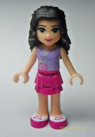 LEGO® Minifigurák FRND001 - Friends Emma figura, magenta szoknya, lila felső
