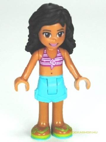 LEGO® Minifigurák FRND039 - Friends Kate figura, azúr short, csíkos bikini