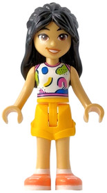 Friends Liann - White Tank Top, Bright Light Orange Shorts, Coral Shoes