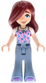 Friends Paisley - Bright Pink Tank Top, Sand Blue Trousers Bell-Bottoms, Medium Lavender Shoes